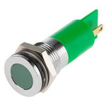 RS PRO Green Panel Mount Indicator, 110V dc, 14mm Mounting Hole Size, IP67
