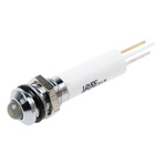RS PRO White Panel Mount Indicator, 12V dc, 8mm Mounting Hole Size, Faston, Solder Lug Termination, IP67