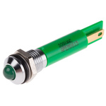 RS PRO Green Panel Mount Indicator, 220V ac, 8mm Mounting Hole Size, IP67