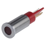 RS PRO Red Panel Mount Indicator, 24V dc, 8mm Mounting Hole Size, Faston, Solder Lug Termination, IP67