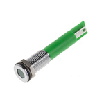 RS PRO Green Panel Mount Indicator, 220V ac, 8mm Mounting Hole Size, Faston, Solder Lug Termination, IP67