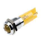 RS PRO Yellow Panel Mount Indicator, 2V dc, 14mm Mounting Hole Size, Solder Tab Termination