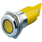 RS PRO Yellow Panel Mount Indicator, 22mm Mounting Hole Size, Solder Tab Termination