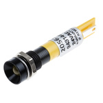 RS PRO Yellow Panel Mount Indicator, 24V ac, 8mm Mounting Hole Size, Solder Tab Termination