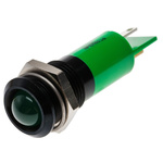 RS PRO Green Panel Mount Indicator, 14mm Mounting Hole Size, Solder Tab Termination
