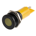RS PRO Yellow Panel Mount Indicator, 230V ac, 16mm Mounting Hole Size, Solder Tab Termination, IP67
