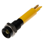 RS PRO Yellow Panel Mount Indicator, 12V dc, 6mm Mounting Hole Size, Solder Tab Termination