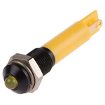 RS PRO Yellow Panel Mount Indicator, 12V dc, 6mm Mounting Hole Size, Solder Tab Termination