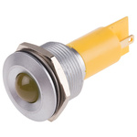 RS PRO Yellow Panel Mount Indicator, 115 V dc, 230V ac, 19mm Mounting Hole Size