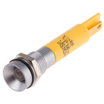 RS PRO Yellow Panel Mount Indicator, 8mm Mounting Hole Size, Solder Tab Termination, IP67