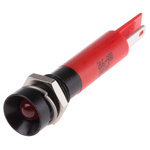 RS PRO Red Panel Mount Indicator, 24V ac, 8mm Mounting Hole Size, Solder Tab Termination