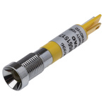 RS PRO Yellow Panel Mount Indicator, 24V ac, 8mm Mounting Hole Size, Solder Tab Termination