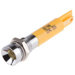 RS PRO Yellow Panel Mount Indicator, 12V ac, 8mm Mounting Hole Size, Solder Tab Termination