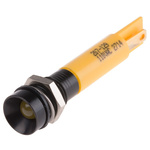 RS PRO Yellow Panel Mount Indicator, 110V ac, 8mm Mounting Hole Size, Solder Tab Termination