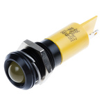 RS PRO Yellow Panel Mount Indicator, 48 → 65V dc, 14mm Mounting Hole Size