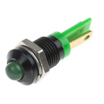 RS PRO Green Panel Mount Indicator, 2V dc, 8mm Mounting Hole Size, Solder Tab Termination