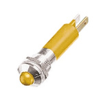 RS PRO Yellow Panel Mount Indicator, 8mm Mounting Hole Size, Solder Tab Termination, IP67