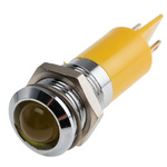 RS PRO Yellow Panel Mount Indicator, 48 → 65V dc, 14mm Mounting Hole Size