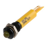 RS PRO Yellow Panel Mount Indicator, 24V ac, 8mm Mounting Hole Size, Solder Tab Termination