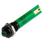 RS PRO Green Panel Mount Indicator, 24V ac, 8mm Mounting Hole Size, Solder Tab Termination