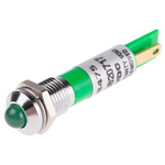 RS PRO Green Flashing LED Panel Mount Indicator, 12V dc, 8mm Mounting Hole Size, Solder Tab Termination