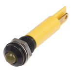 RS PRO Yellow Panel Mount Indicator, 110V ac, 8mm Mounting Hole Size, Solder Tab Termination