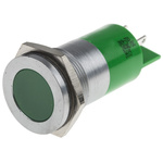 RS PRO Green Panel Mount Indicator, 22mm Mounting Hole Size, Solder Tab Termination