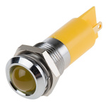 RS PRO Yellow Flashing LED Panel Mount Indicator, 24V dc, 14mm Mounting Hole Size, Solder Tab Termination