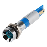 RS PRO Blue Panel Mount Indicator, 12V dc, 8mm Mounting Hole Size, Solder Tab Termination
