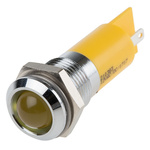 RS PRO Yellow Panel Mount Indicator, 12V, 14mm Mounting Hole Size, Solder Tab Termination