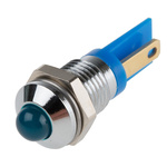 RS PRO Blue Panel Mount Indicator, 2V dc, 8mm Mounting Hole Size, Solder Tab Termination