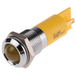 RS PRO Yellow Panel Mount Indicator, 12V dc, 14mm Mounting Hole Size, Solder Tab Termination