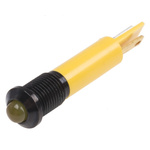 RS PRO Yellow Panel Mount Indicator, 12V dc, 8mm Mounting Hole Size, Solder Tab Termination