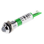RS PRO Green Panel Mount Indicator, 12V, 8mm Mounting Hole Size, Solder Tab Termination, IP67