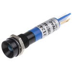 RS PRO Blue Panel Mount Indicator, 12V, 8mm Mounting Hole Size, Solder Tab Termination, IP67