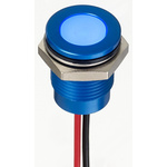RS PRO Blue Panel Mount Indicator, 24V dc, 14mm Mounting Hole Size, Lead Wires Termination, IP67