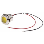 RS PRO Yellow Panel Mount Indicator, 220V ac, 22mm Mounting Hole Size, Lead Wires Termination, IP67