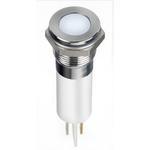 RS PRO White Panel Mount Indicator, 220V ac, 12mm Mounting Hole Size, Faston, Solder Lug Termination, IP67