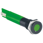RS PRO Green Panel Mount Indicator, 12V dc, 6mm Mounting Hole Size, Solder Tab Termination, IP67