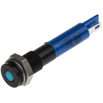 RS PRO Blue Panel Mount Indicator, 24V dc, 6mm Mounting Hole Size, Solder Tab Termination, IP67