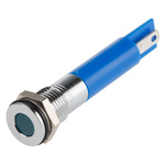 RS PRO Blue Panel Mount Indicator, 220V ac, 8mm Mounting Hole Size, Solder Tab Termination, IP67