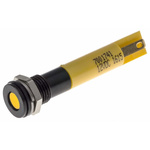 RS PRO Yellow Panel Mount Indicator, 12V dc, 8mm Mounting Hole Size, Solder Tab Termination, IP67