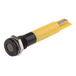 RS PRO Yellow Panel Mount Indicator, 220V ac, 8mm Mounting Hole Size, Solder Tab Termination, IP67