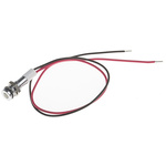 RS PRO White Panel Mount Indicator, 12V dc, 6mm Mounting Hole Size, Lead Wires Termination, IP67