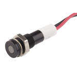 RS PRO White Panel Mount Indicator, 12V dc, 6mm Mounting Hole Size, Lead Wires Termination, IP67