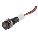 RS PRO White Panel Mount Indicator, 24V dc, 6mm Mounting Hole Size, Lead Wires Termination, IP67