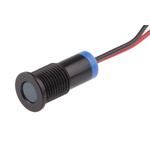RS PRO Blue Panel Mount Indicator, 2V dc, 8mm Mounting Hole Size, Lead Wires Termination, IP67