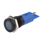 RS PRO Blue Panel Mount Indicator, 24V dc, 14mm Mounting Hole Size, Solder Tab Termination, IP67