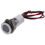 RS PRO White Panel Mount Indicator, 12V dc, 14mm Mounting Hole Size, Lead Wires Termination, IP67