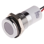 RS PRO White Panel Mount Indicator, 24V dc, 14mm Mounting Hole Size, Lead Wires Termination, IP67